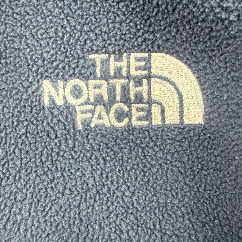 The North Face Fleece Jacket Mens Large Navy Blue Good Full Zip Mock Neck Raglan